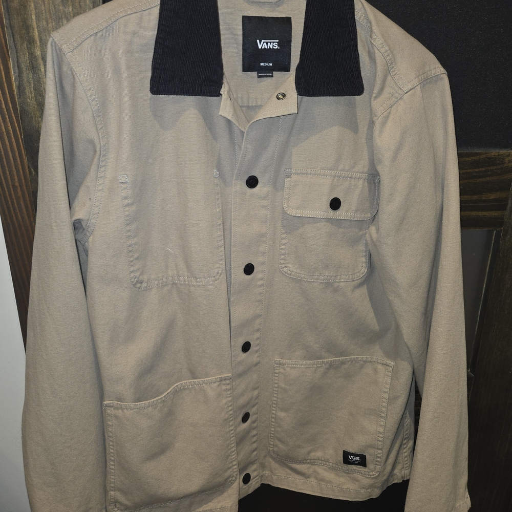 Vans Men's Beige Chore Coat with Black Collar